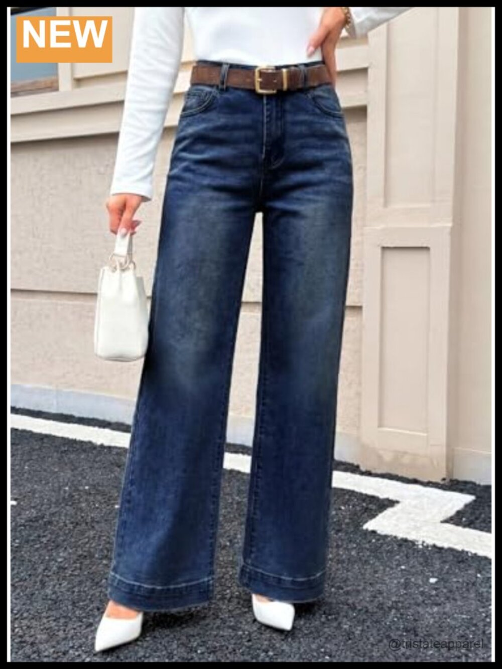Wide Leg High Waisted Stretchy Flare Jeans with Pockets - Picture 5 of 6